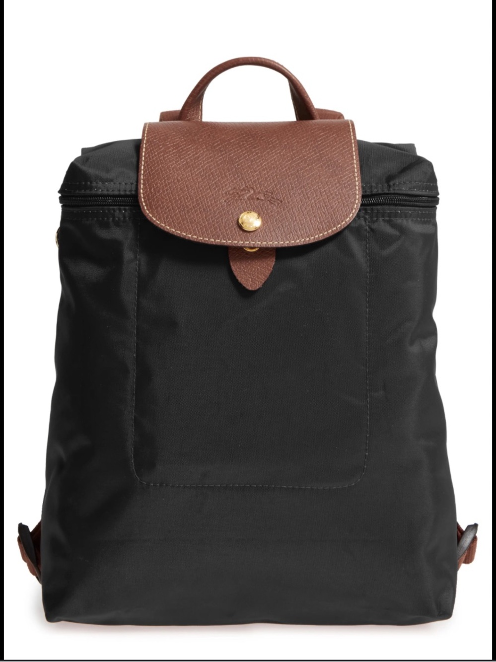 original - longchamp backpack- le pliage- Compact Brown & Black Bag